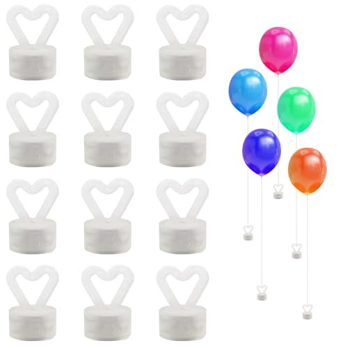 GAROMIA 12 Stück Helium Set Ballongewicht Luftballons Gewichte Kunststoff Set Ballongewicht für Helium Ballongewichte Kegel Liebe Herzform für Hochzeit Geburtstagsparty Dekoration von GAROMIA