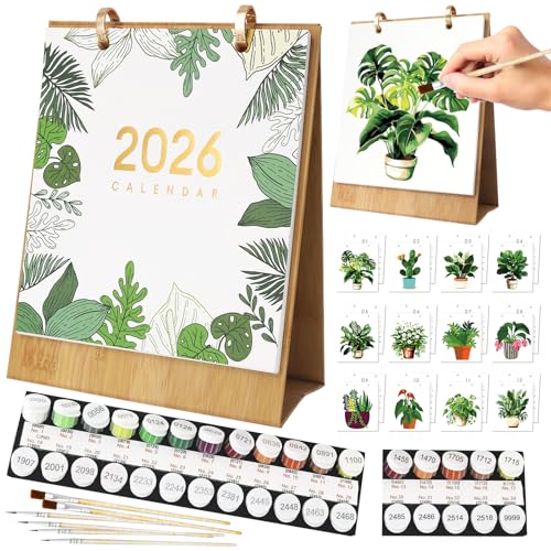 GAROMIA 2026 Neuer Kalender Malen nach Zahlen Erwachsene DIY Malen Nach Zahlen Wandkalender 2026 mit Pinsels Paint Tischkalender Topfblumen Handgemalte für Home Haus Büro Deko GAROMIA 2026 Neuer Kalender Malen nach Zahlen Erwachsene DIY Malen Nach Zahlen Wandkalender 2026 mit Pinsels Paint Tischkalender Topfblumen Handgemalte für Home Haus Büro Deko von GAROMIA