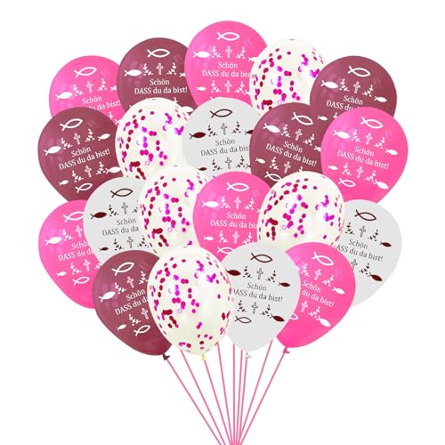 Luftballons Rosa Kommunion Konfirmation Luftballons Deko 60 Stücke Mädchen Taufdeko Mädchen Konfirmation Luftballons Konfirmation Rosa Konfetti Ballons für Mädchen Geburtstag Firmung Taufe Deko von GAROMIA
