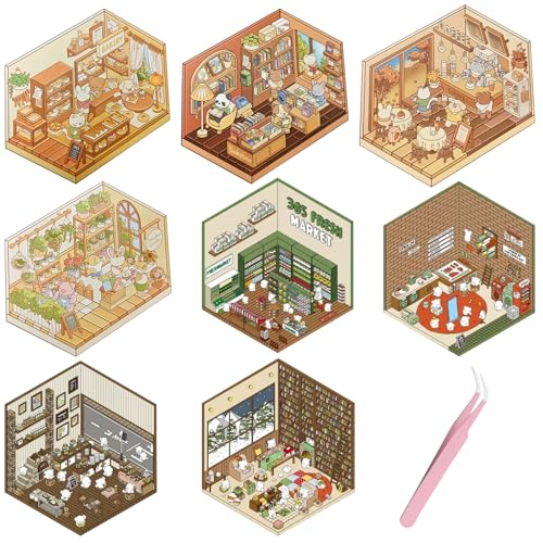 GAROMIA 3d House Sticker 8 Sets Scene Miniatur Haus Sticker Cartoon Aufkleber kinder Hausbau Room für Erwachsene und Kinder GAROMIA 3d House Sticker 8 Sets Scene Miniatur Haus Sticker Cartoon Aufkleber kinder Hausbau Room für Erwachsene und Kinder von GAROMIA