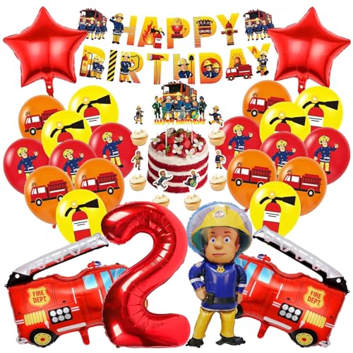 GAROMIA Feuerwehr Deko Kindergeburtstag 2. Jahre Feuerwehr Geburtstag Deko Set Feuerwehrmann Luftballons Tortendeko Feuerwehr Banner Deko 2 Jahre kindergeburtstag Party Dekoration GAROMIA Feuerwehr Deko Kindergeburtstag 2. Jahre Feuerwehr Geburtstag Deko Set Feuerwehrmann Luftballons Tortendeko Feuerwehr Banner Deko 2 Jahre kindergeburtstag Party Dekoration von GAROMIA