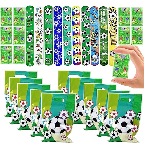 GAROMIA 10 Flipper Fußball Spiele 10 Stück Fußball Slap Armbänder 10 Fußball Geschenktüte, Fussball Deko Geburtstag Kinder Snap Bracelets Set Fußball Tütenfüller Mitgebsel Gastgeschenk Party von GAROMIA