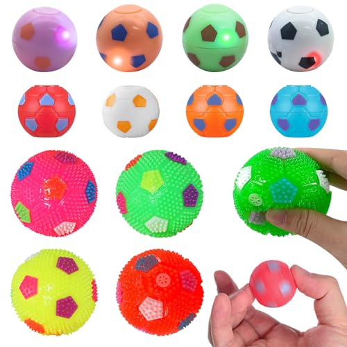 12 Stück Fußball Spinner Fingerspitzen Spielzeug Leuchtspielzeug Fussball Mitgebse Fußball Party Drehbare Stressbälle Spiel Mini Fußball Anti Stress Sensorik Mitgebsel Kindergeburtstag von GAROMIA
