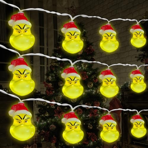 GAROMIA Grin-ch Deko Weihnachtsdeko Lichterkette 20 Stück 3m Grin-ch-Leichte Lichterkette Weihnachten Weihnachtsdeko Innen Außen Lichterketten Weihnachtsbeleuchtung Kranz Leuchten für Weihnachtsbaum GAROMIA Grin-ch Deko Weihnachtsdeko Lichterkette 20 Stück 3m Grin-ch-Leichte Lichterkette Weihnachten Weihnachtsdeko Innen Außen Lichterketten Weihnachtsbeleuchtung Kranz Leuchten für Weihnachtsbaum von GAROMIA