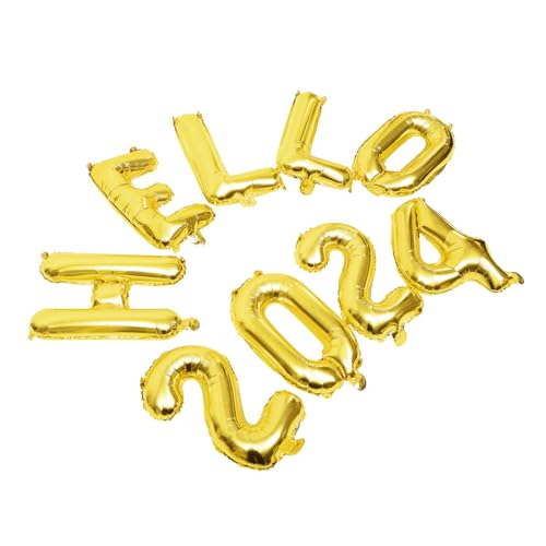 GAROZATION 1 Set 2024 Partyballons Partygeschenk Partyzubehör Neujahrsornamente 2024 Jahresballons Ballon Zur Dekoration Partyrequisiten Partydekoballons Neujahrsballons von GAROZATION