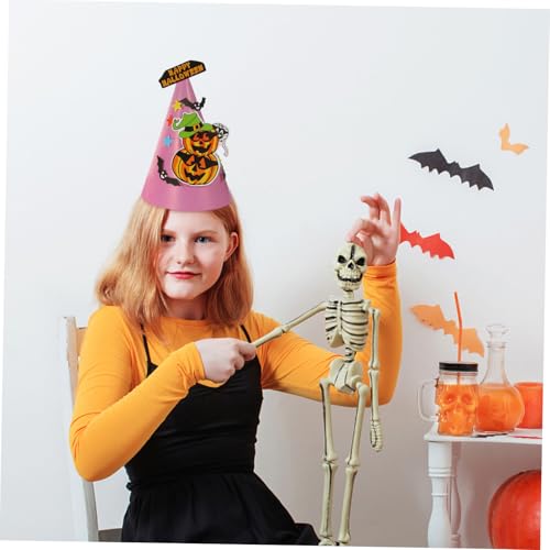 GAROZATION 12 Stück Teiliges Halloween DIY Papierhut- Leichte Sichere Kartonmützen mit Lustigen Cartoon-motiven Kreatives Bastelmaterial für Kindergeburtstag Halloween-partydeko und von GAROZATION