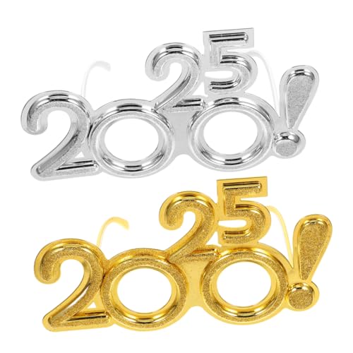 GAROZATION 2stücke Festliche Partybrillen Für Silvester Glitzernde Neujahrsbrille Lustige Foto-requisiten Für Neujahrspartys Komfortabel Und Langlebig Für Feiern Und Gemeinsame von GAROZATION
