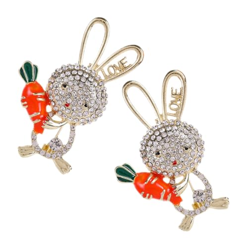 GAROZATION 2 Stück Hasenbrosche, Osternadel, Knopf, Hutnadeln Für Frauen, Karottenbrosche, Strass Sicherheitsnadel, Broschen Für Frauen, Kawaii Nadeln, Osterbrosche, Anstecknadeln, Cartoon GAROZATION 2 Stück Hasenbrosche, Osternadel, Knopf, Hutnadeln Für Frauen, Karottenbrosche, Strass Sicherheitsnadel, Broschen Für Frauen, Kawaii Nadeln, Osterbrosche, Anstecknadeln, Cartoon von GAROZATION