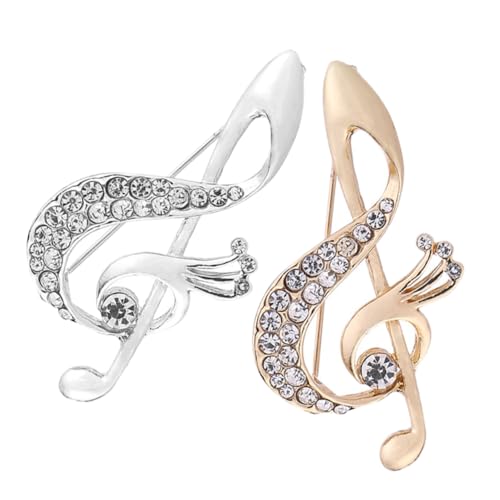 GAROZATION 2 Stück Musiknoten Brosche, Broschen, Kleid, Frau, Elegante Strass Musiknoten Brosche, Anstecknadel, Modische Kleidung, Boutonniere, Schmuck, Ornament, Musik Brosche, GAROZATION 2 Stück Musiknoten Brosche, Broschen, Kleid, Frau, Elegante Strass Musiknoten Brosche, Anstecknadel, Modische Kleidung, Boutonniere, Schmuck, Ornament, Musik Brosche, von GAROZATION