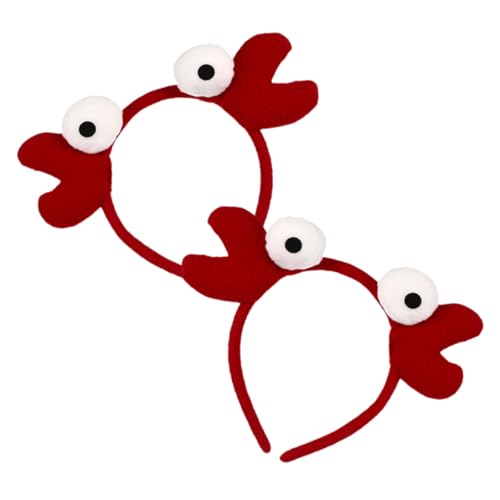 GAROZATION 2 Stück Niedriges Gewicht Komfortables Haarreif mit Roter Krabben-optik Kreatives Cosplay-stirnband für Mädchen Geeignet für Halloween Karneval Kostüm Themenpartys von GAROZATION