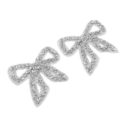 GAROZATION 2 Stück Schleifen Aufnäher Zum Aufbügeln, Kristallglas Strass Applikationen, Schuhe, Pailletten Aufnäher, Schleifen Applikation, Nussknacker Aufnäher Zum Aufbügeln, Strass von GAROZATION