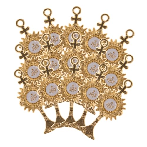 GAROZATION 20St Partydekoration Cupcake-Picker für Kirchenpartys Ornamente Erstkommunion Dekorationen Teller kuchen weihnachten deko Kirchendekor Religion Heiliglichtdekore Legierung Golden von GAROZATION