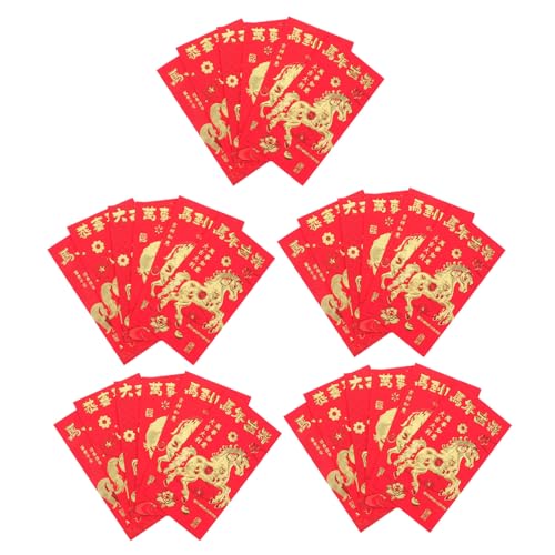 GAROZATION 30 Rote Geldumschläge: Geldumschläge Zum Chinesischen Neujahr – Rote Päckchen Mit Geprägtem Pferdejahr-design Für Das Frühlingsfest von GAROZATION