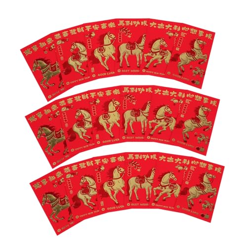 GAROZATION 30 Stück Teiliges Chinesische Neujahrs Glücksmünzen Umschläge Rotes Briefkuvert mit Geprägtem Pferde Vielseitig für Frühlingsfest Hochzeit Geburtstag Geeignet GAROZATION 30 Stück Teiliges Chinesische Neujahrs Glücksmünzen Umschläge Rotes Briefkuvert mit Geprägtem Pferde Vielseitig für Frühlingsfest Hochzeit Geburtstag Geeignet von GAROZATION