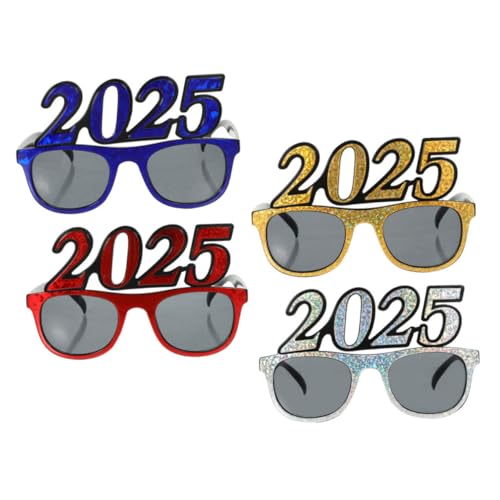 GAROZATION 4stücke Rhinestone Brille Lustige Foto-requisiten Für Partys Silvester Und Abschlussfeiern Bunte Rahmen Für Kreative Erinnerungsfotos von GAROZATION
