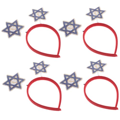 GAROZATION 4 Stück Pessach Stirnband, Chanukka Filz, Chanukka Papierbrille, Chanukka Schlüsselanhänger, Quadratisches Stirnband, Haarband Mit Amerikanischer Flagge, Chanukka Partygeschenke, von GAROZATION