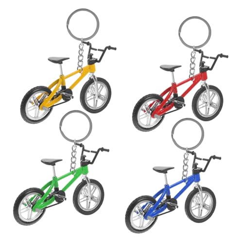 GAROZATION 4 Stück Schlüsselanhänger Fahrradmodell Fingerbike Rennanhänger Fahrradmodell Anhänger Mountainbike Miniatur Simulation Legierung Fahrradmodell Modell Fahrradmodelle Finger von GAROZATION