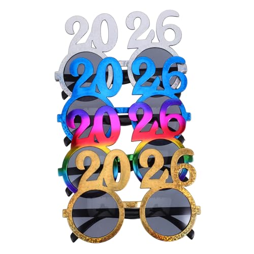 GAROZATION 4 Stück Teiliges Partybrillen Leichte Kunststoffrahmen Glitzernde Zahlenbrillen für Silvester Vielseitiges Neujahrs Accessoire für Geburtstags und Abschlussfeiern für Jung und Alt GAROZATION 4 Stück Teiliges Partybrillen Leichte Kunststoffrahmen Glitzernde Zahlenbrillen für Silvester Vielseitiges Neujahrs Accessoire für Geburtstags und Abschlussfeiern für Jung und Alt von GAROZATION