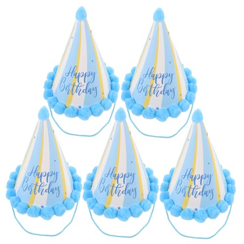 GAROZATION 5st Geburtstagskappe Geburtstagsdekorationen Kindergeburtstag Kopfschmuck Kegelhut Aus Glitzerpapier Geburtstagshut Partyhüte Für Kindergeburtstage Goldenes Stirnband Zylinder Blue GAROZATION 5st Geburtstagskappe Geburtstagsdekorationen Kindergeburtstag Kopfschmuck Kegelhut Aus Glitzerpapier Geburtstagshut Partyhüte Für Kindergeburtstage Goldenes Stirnband Zylinder Blue von GAROZATION