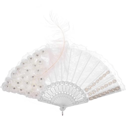 GAROZATION Eleganter Hochzeit Handfächer aus Spitzenstoff Dekorativer Brautfächer mit Blumenmuster Leichter Damen Fächer für Hochzeitsgäste Bühnenauftritte und Sommerliche Partys Stilvolles GAROZATION Eleganter Hochzeit Handfächer aus Spitzenstoff Dekorativer Brautfächer mit Blumenmuster Leichter Damen Fächer für Hochzeitsgäste Bühnenauftritte und Sommerliche Partys Stilvolles von GAROZATION