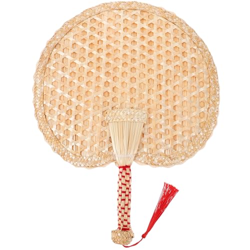 GAROZATION Handgewebter Handlicher Weizenstroh Fächer Leichter Natürlicher Sommer-handfächer Robust und Tragbar Handgemachter Vintage Stil Kühlfächer für Outdoor-strandpartys GAROZATION Handgewebter Handlicher Weizenstroh Fächer Leichter Natürlicher Sommer-handfächer Robust und Tragbar Handgemachter Vintage Stil Kühlfächer für Outdoor-strandpartys von GAROZATION