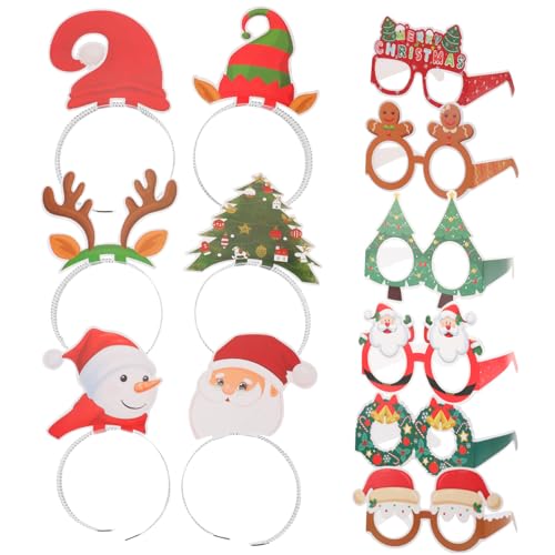 GAROZATION Weihnachtsdeko Kopf Kreative Weihnachtsbrillen Für Die Festtage Lustige Brillenrahmen Mit Weihnachtsmütze Und Dekoration Für Unvergessliche Weihnachtsfeiern Perfekt Foto Requisite Für GAROZATION Weihnachtsdeko Kopf Kreative Weihnachtsbrillen Für Die Festtage Lustige Brillenrahmen Mit Weihnachtsmütze Und Dekoration Für Unvergessliche Weihnachtsfeiern Perfekt Foto Requisite Für von GAROZATION