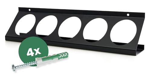 GARTHEIN - Spraydosenhalter für 5 Dosen - Metall Wandhalterung für Werkstatt - Schwarz Rostfrei - Spraydosenregal - Werkzeughalter - Dosenhalter für Spraydosen, Sprühlack inkl. Befestigungsmaterial GARTHEIN - Spraydosenhalter für 5 Dosen - Metall Wandhalterung für Werkstatt - Schwarz Rostfrei - Spraydosenregal - Werkzeughalter - Dosenhalter für Spraydosen, Sprühlack inkl. Befestigungsmaterial von GARTHEIN