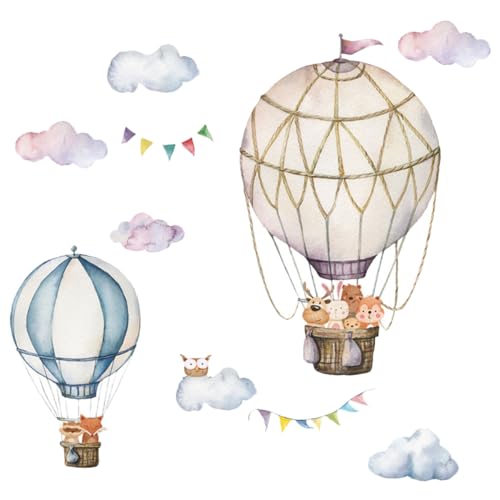 GARVALON 1 Blatt Tierische Wandtattoos für Kinderzimmer Wasserfarben Cartoon Tierballons Selbstklebende Wandsticker für Babyzimmer Langlebig Dekoration von Kindergärten GARVALON 1 Blatt Tierische Wandtattoos für Kinderzimmer Wasserfarben Cartoon Tierballons Selbstklebende Wandsticker für Babyzimmer Langlebig Dekoration von Kindergärten von GARVALON