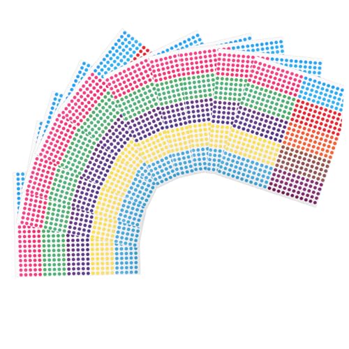 GARVALON 10 Blatt Farbige Punktetiketten Abziehbare Selbstklebende Etiketten zur Schnellen Organisation Bunte Rundaufkleber für Büro und Schule von GARVALON