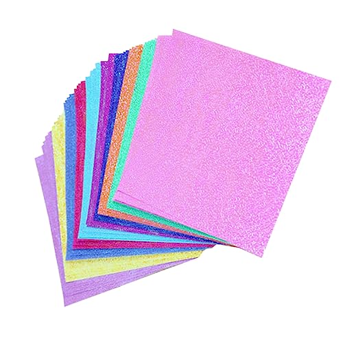 GARVALON 100 Stück Bastelpapier Schimmerndes Origami Papier Buntes DIY Faltpapier für Karten Memo Kunsthandwerk Kreativprojekte Zufällige Farbe Zufällige Farbe von GARVALON