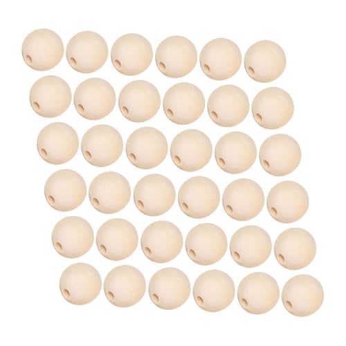 GARVALON 100 Stück Teiliges Unvollendete Runde Holzperlen Naturfarbene Spacer Beads mit Glatter Oberfläche für DIY Schmuckherstellung Armbänder Halsketten Handarbeiten von GARVALON