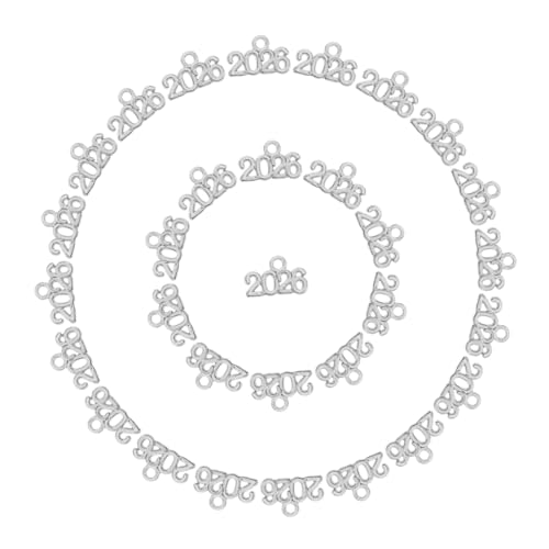 GARVALON 100st Schlüsselanhänger Aus Legierung Schmuck Charme Abschluss Saison Anhänger Schlüsselanhänger Bezaubert Masse Jahr Charms Aus Legierung Anhänger Zum Basteln Silver Zinklegierung von GARVALON