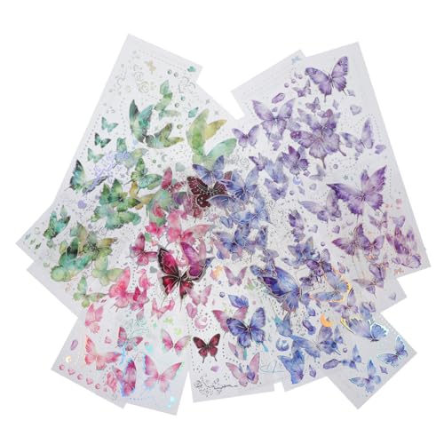 GARVALON 12 Blätter Schmetterlingsaufkleber für Selbstgemacht Scrapbooking Selbstklebende Sticker für Tagebuch Dekoration Kreative Bastelmaterialien GARVALON 12 Blätter Schmetterlingsaufkleber für Selbstgemacht Scrapbooking Selbstklebende Sticker für Tagebuch Dekoration Kreative Bastelmaterialien von GARVALON