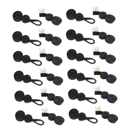 GARVALON 12 Paare Chinesische Knoten Knopfverschlüsse Polyester Traditionelle Froschverschlüsse für Diy Kleidung Umhänge Mäntel Schals Langlebige Einfache Nähknöpfe im Vintage Stil von GARVALON