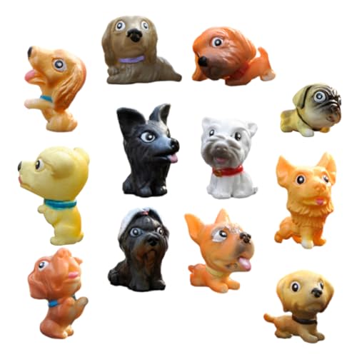 GARVALON 12 Stück Hund Figuren Realistische Deko Hundefiguren für Mikro Landschaft und Tischdekoration Süße Puppenstatue für Mini und Wohnräume von GARVALON