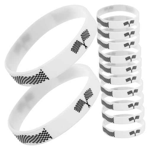 GARVALON 12 Stück Racing Armbänder Für Fans, Karierte Silikonarmbänder, Dekoratives Sportarmband, Tragbares Handgelenk Armband Für Fans, Zubehör, Tragbares Sportarmband, Schickes GARVALON 12 Stück Racing Armbänder Für Fans, Karierte Silikonarmbänder, Dekoratives Sportarmband, Tragbares Handgelenk Armband Für Fans, Zubehör, Tragbares Sportarmband, Schickes von GARVALON