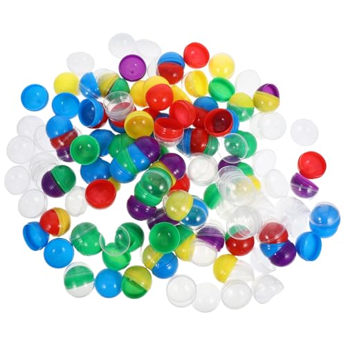 GARVALON 120 Stück Farbige Runde Kaugummiautomatenkapseln Leere Plastikbehälter Spielzeugkapseln Zum Befüllen von GARVALON