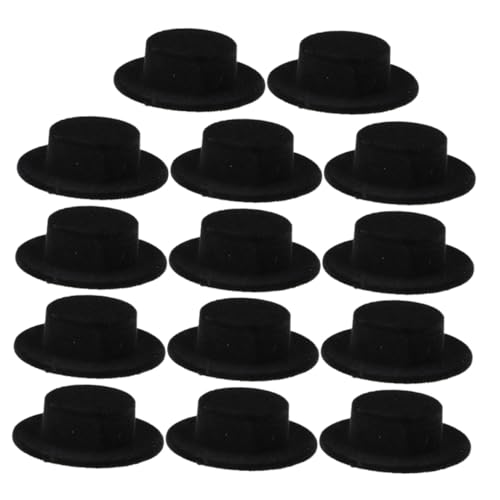 GARVALON 15 Stück Teiliges Mini Zylinderhut Schwarz Mittlere DIY Puppenhut Bastelaccessoire für Weihnachtsdeko Clown Kostüm Puppenhaus Dekoration von GARVALON