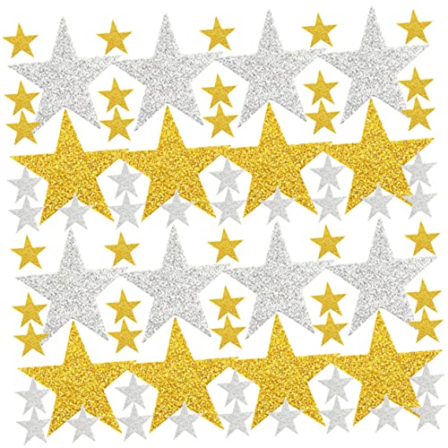 GARVALON 180stücke Glitzerstern Aufkleber Bunte Stern Sticker Für Weihnachten Basteln Party Deko Selbstklebend Für Kreative Projekte von GARVALON