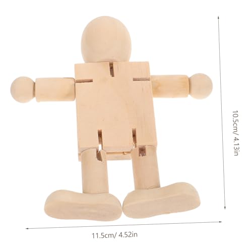 GARVALON 2 Stück Teiliges Holzpuppe zum Bemalen Bewegliche Gelenke mit Federseil DIY Bastelspielzeug Dekorative Desktop Ornamente für Kinderzimmer und von GARVALON