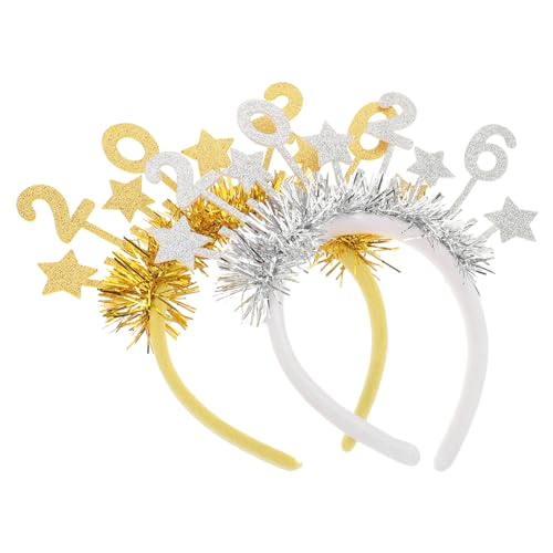 GARVALON 2 Stück Teiliges Neujahrs Haarband mit Glitzernden Sternen Festliches Stirnband für Erwachsene Leichter Bequemer Pailletten Kopfschmuck für Silvester und Neujahrsfeiern Silber und GARVALON 2 Stück Teiliges Neujahrs Haarband mit Glitzernden Sternen Festliches Stirnband für Erwachsene Leichter Bequemer Pailletten Kopfschmuck für Silvester und Neujahrsfeiern Silber und von GARVALON