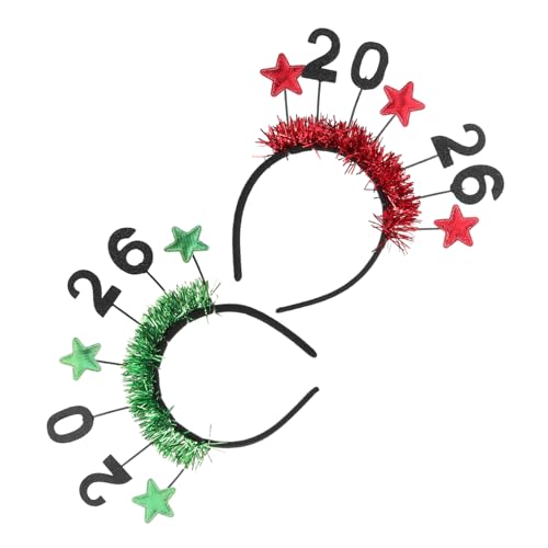 GARVALON 2 Stück Teiliges Silvester Haarreifen mit Glitzerstern Festliche Bequeme Haaraccessoires für Damen und Stilvolle Neujahrs Party Headbands für Unvergessliche Silvesterfeiern von GARVALON