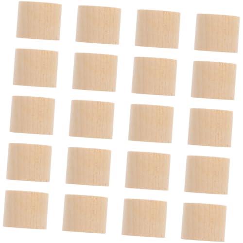 GARVALON 20 Stück Block Holzhandwerk Holzzylinder Zum Basteln Holzbrett Zum Basteln Holzhandwerkszylinder Unbehandeltes Holz von GARVALON