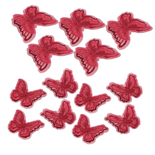 GARVALON 20 Stück Teiliges Spitzen Schmetterling Aufnäher Bestickte Applikationen zum Aufnähen Vielseitig für Kleidung Taschen Diy Bastelprojekte Frühlings und Sommermode Weinrot GARVALON 20 Stück Teiliges Spitzen Schmetterling Aufnäher Bestickte Applikationen zum Aufnähen Vielseitig für Kleidung Taschen Diy Bastelprojekte Frühlings und Sommermode Weinrot von GARVALON