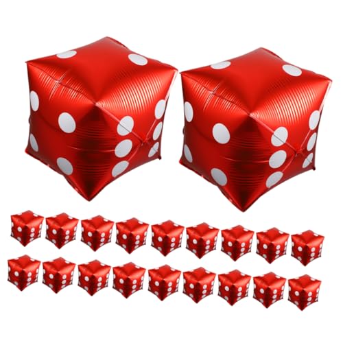 GARVALON 20 Stück Teiliges Würfelballon aus Aluminiumfolie Rote Kubische Party Deko Aufblasbare Würfel Luftballons Glänzende Folienballons für Männergeburtstag Spieleabende Festival und GARVALON 20 Stück Teiliges Würfelballon aus Aluminiumfolie Rote Kubische Party Deko Aufblasbare Würfel Luftballons Glänzende Folienballons für Männergeburtstag Spieleabende Festival und von GARVALON