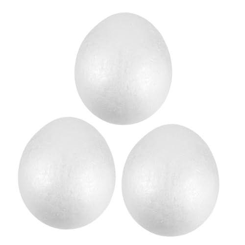 GARVALON 3 Stück Schaum-eier Dekoration Künstliche Eier Bemalbar Diy-ostereier Party-zubehör Blanke Simulationseier von GARVALON