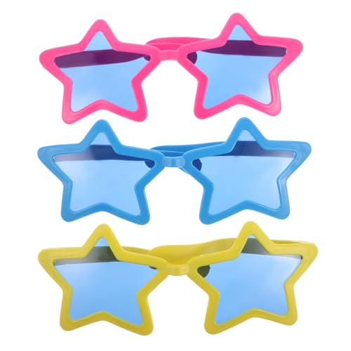 GARVALON 3 Stück Teiliges Sommer Strand Brillen Große Sternform Ausgefallene Partybrillen Hawaii Party Foto Requisiten Bunte Party Accessoires von GARVALON