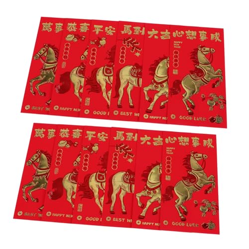 GARVALON 30 Stück Chinesische Rote Umschläge Jahr Des Pferdes mit Einzigartiger Prägung Reißfest Traditionelle Glückwunschbotschaften Vielseitig für Neujahr Hochzeit Frühlingsfest GARVALON 30 Stück Chinesische Rote Umschläge Jahr Des Pferdes mit Einzigartiger Prägung Reißfest Traditionelle Glückwunschbotschaften Vielseitig für Neujahr Hochzeit Frühlingsfest von GARVALON