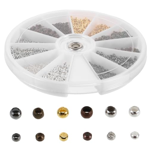 GARVALON 3000 Stück Teiliges Kupfer Quetschperlen Glatte Spacer Perlen für Diy Schmuckherstellung Langlebig Farbbeständig für Armbänder und Ohrringe GARVALON 3000 Stück Teiliges Kupfer Quetschperlen Glatte Spacer Perlen für Diy Schmuckherstellung Langlebig Farbbeständig für Armbänder und Ohrringe von GARVALON