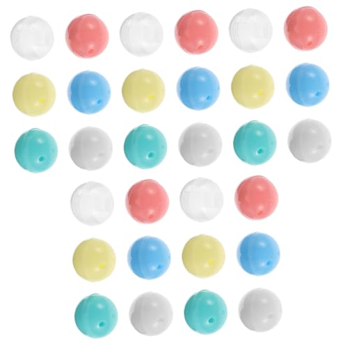 GARVALON 30Stücke Mini Kapseln für DIY Füllungen Kunststoff Tombola Kugeln Transparent für Kindergärten Ostern und Weihnachten Leicht von GARVALON